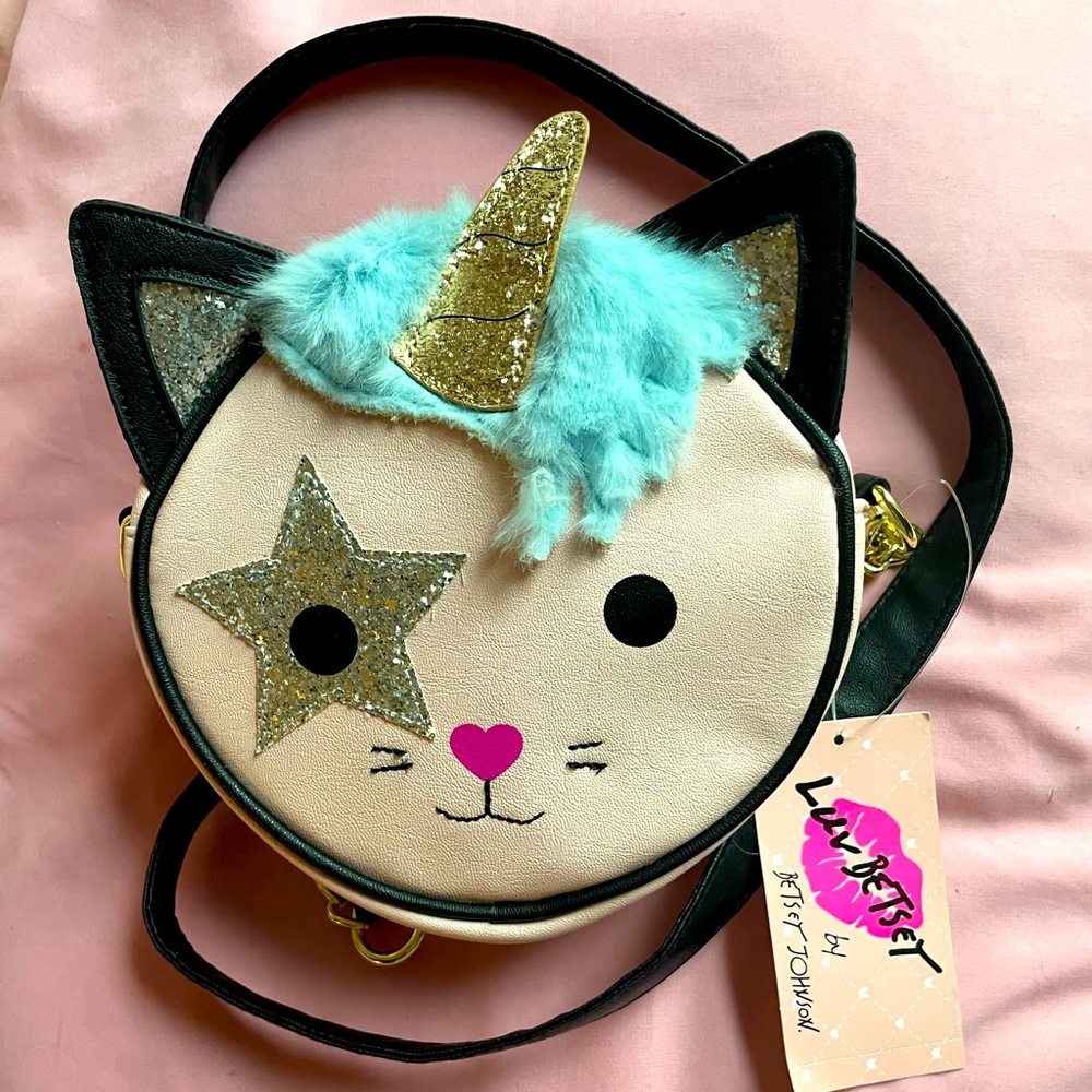 NWT betsey Johnson pink unicorn crossbody